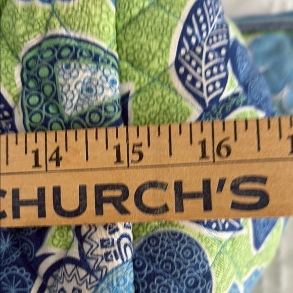 Vera Bradley Vibrant Blue and Green Quilted Tote Bag - Picture 13 of 16